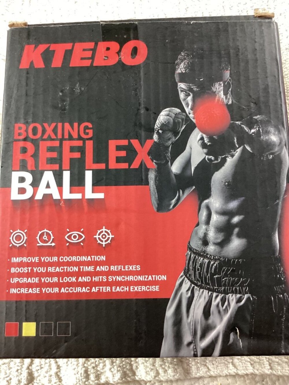 Ktebo Boxing Reflex 4 Ball Set With Adjustable Headband*Coordination*Reflex*NIB